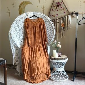 burnt orange bohemian dress